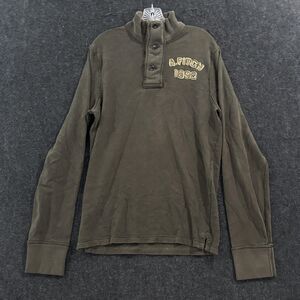 Abercrombie & Fitch Sweater Men's Large Green Henley Pullover Long Sleeve Casual
